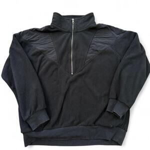 Volcom Black Quarter Zip Oversized Fleece Sweatshirt Cabincore Skater Gorpcore S